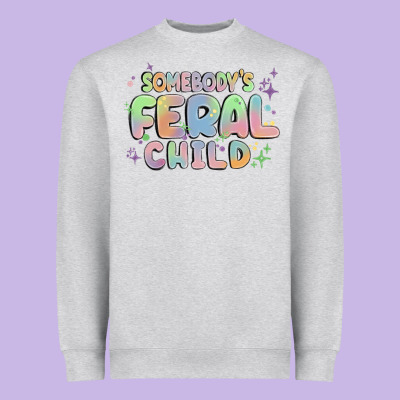Somebody's Feral Child Heavyweight Sweatshirt Designed By Maliassmallbusiness