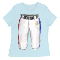 Baby Blue softball uniform short pant fa element Ladies Tee - FaDigitalArtStudio