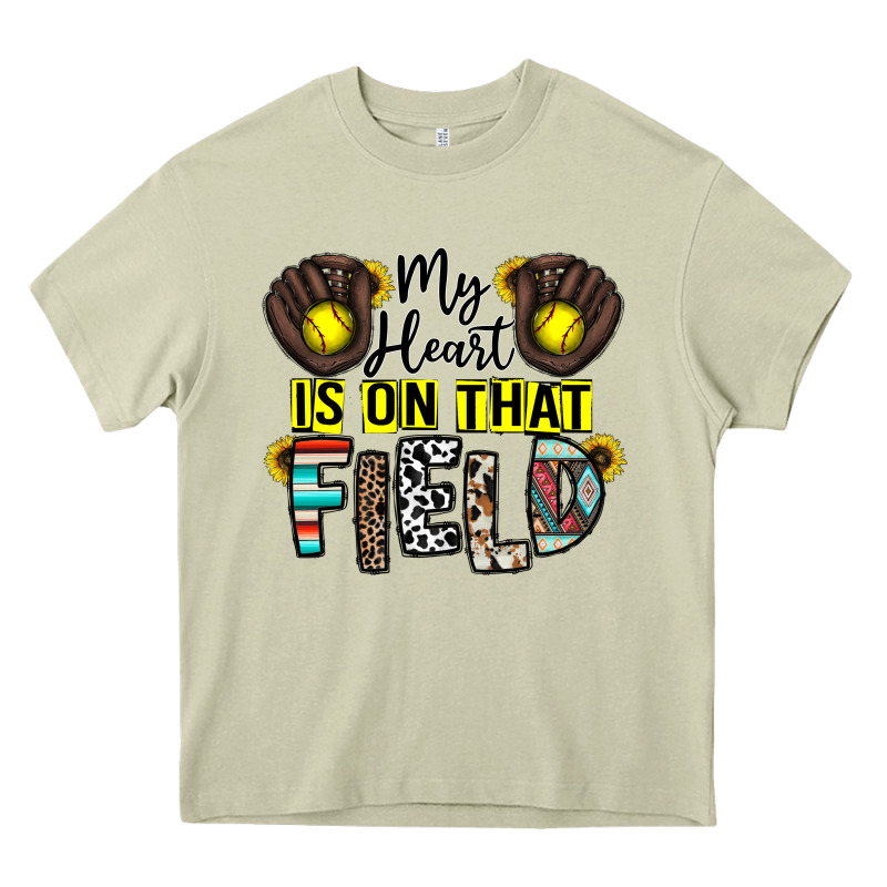 My Heart Is On That Field Heavy Core Tee by CowhideDigitalArt | Teevron
