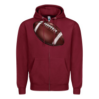 Burgundy football Zipper Hoodie - BarkalooDesign