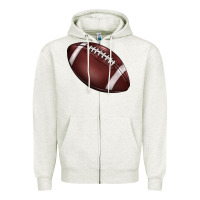 Oatmeal Heather football Zipper Hoodie - BarkalooDesign