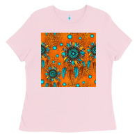 Bubblegum Pink western dreamcatchers seamless pattern Ladies Tee - HRA Design Shop