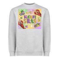 Heather Grey mardi gras Heavyweight Sweatshirt - MaliasSmallBusiness