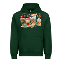 Forest Green Teacher Coffee Cups Urban Hoodie - FaDigitalArtStudio