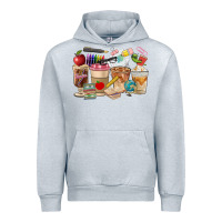 Heather Grey Teacher Coffee Cups Urban Hoodie - FaDigitalArtStudio