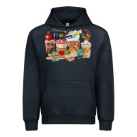 Navy Teacher Coffee Cups Urban Hoodie - FaDigitalArtStudio