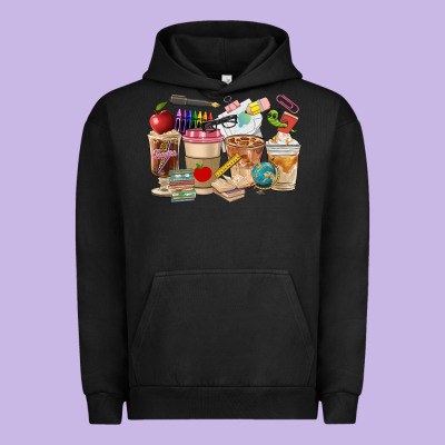 Teacher Coffee Cups Urban Hoodie Designed By Fadigitalartstudio