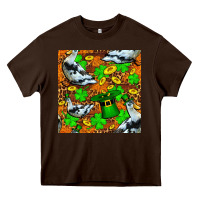 Chocolate Brown St patricks  duck with leprechaun hat  seamless Heavy Core Tee - FaDigitalArtStudio