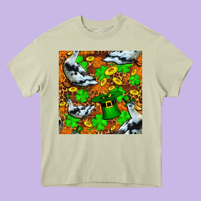 St Patricks  Duck With Leprechaun Hat  Seamless Heavy Core Tee Designed By Fadigitalartstudio