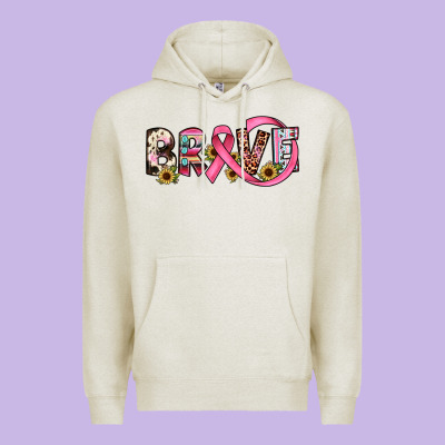 Brave Cancer Awareness Ribbon Premium Hoodie Designed By Jahusdesignshop