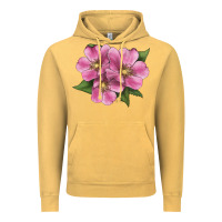 Vintage Mustard Wild Prairie Rose Illustrations Vintage Hoodie - LillyAllenDesigns
