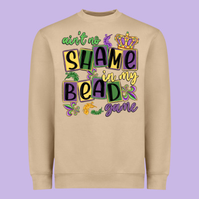 Ain't No Shame In My Bead Game Heavyweight Sweatshirt Designed By Maliassmallbusiness
