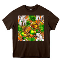 Chocolate Brown St patricks  goat family with balloons seamless Heavy Core Tee - FaDigitalArtStudio