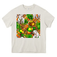 Cream St patricks  goat family with balloons seamless Heavy Core Tee - FaDigitalArtStudio
