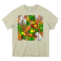 Mossy St patricks  goat family with balloons seamless Heavy Core Tee - FaDigitalArtStudio