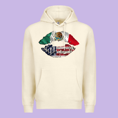 Mexico Usa Lips Premium Hoodie Designed By Tumblerdesignbyshophia