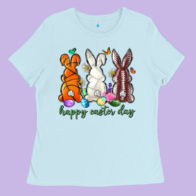 Happy Easter Day With Sports Ladies Tee Designed By Neo Western