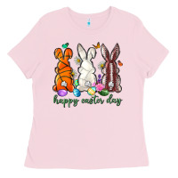 Bubblegum Pink happy easter day with sports Ladies Tee - Neo Western