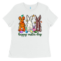 White happy easter day with sports Ladies Tee - Neo Western