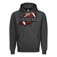 Charcoal Heather football name frame Zipper Hoodie - BarkalooDesign