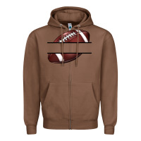 Chestnut football name frame Zipper Hoodie - BarkalooDesign