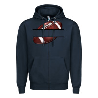 Navy football name frame Zipper Hoodie - BarkalooDesign