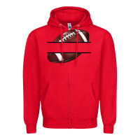 Red football name frame Zipper Hoodie - BarkalooDesign