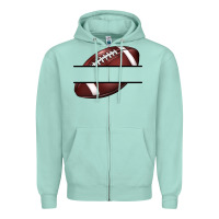 Seafoam football name frame Zipper Hoodie - BarkalooDesign