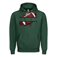 Sports Green football name frame Zipper Hoodie - BarkalooDesign