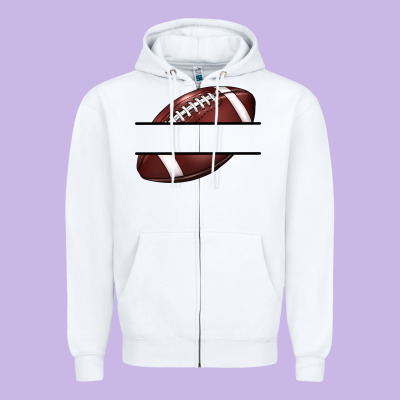 Football Name Frame Zipper Hoodie Designed By Barkaloodesign