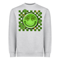 Heather Grey checkered st. patrick's day Heavyweight Sweatshirt - MaliasSmallBusiness