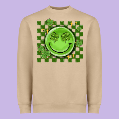 Checkered St. Patrick's Day Heavyweight Sweatshirt Designed By Maliassmallbusiness
