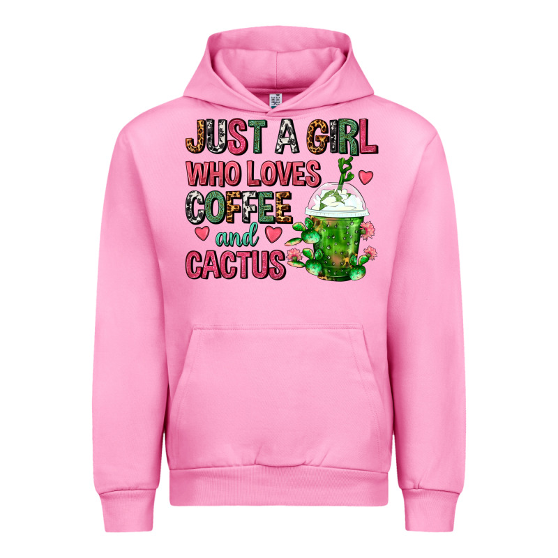 Just A Girl Who Loves Coffee And Cactus Frappe Urban Hoodie by FaDigitalArtStudio | Teevron
