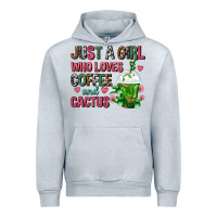Heather Grey Just A Girl Who Loves Coffee And Cactus Frappe Urban Hoodie - FaDigitalArtStudio