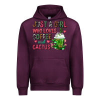 Mauve Wine Just A Girl Who Loves Coffee And Cactus Frappe Urban Hoodie - FaDigitalArtStudio