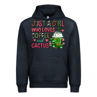 Navy Just A Girl Who Loves Coffee And Cactus Frappe Urban Hoodie - FaDigitalArtStudio