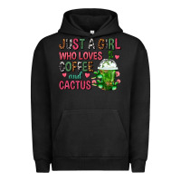 Pigment Black Just A Girl Who Loves Coffee And Cactus Frappe Urban Hoodie - FaDigitalArtStudio