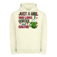 Pigment Pistachio Just A Girl Who Loves Coffee And Cactus Frappe Urban Hoodie - FaDigitalArtStudio
