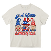 Cream god bless america gnome Heavy Core Tee - HRA Design Shop