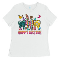 White happy easter dental Ladies Tee - Neo Western