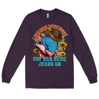 Plum lord have mercy baby got her blue jeans on Long Sleeve Tee - NancyCooperArtShop
