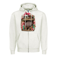 Oatmeal Heather cute floral baby sloth Zipper Hoodie - Jasminsmagicworld
