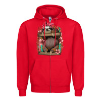 Red cute floral baby sloth Zipper Hoodie - Jasminsmagicworld