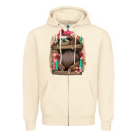 Sandshell cute floral baby sloth Zipper Hoodie - Jasminsmagicworld