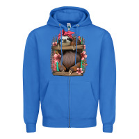 True Royal cute floral baby sloth Zipper Hoodie - Jasminsmagicworld