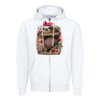 White cute floral baby sloth Zipper Hoodie - Jasminsmagicworld