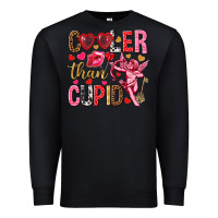 Black Cooler than Cupid Valentine's Day Premium Sweatshirt - HowdyJamesFarm