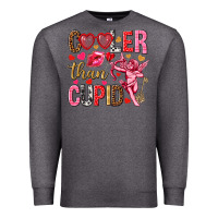 Charcoal Heather Cooler than Cupid Valentine's Day Premium Sweatshirt - HowdyJamesFarm