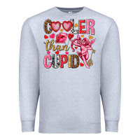 Heather Grey Cooler than Cupid Valentine's Day Premium Sweatshirt - HowdyJamesFarm