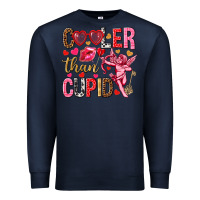 Navy Cooler than Cupid Valentine's Day Premium Sweatshirt - HowdyJamesFarm
